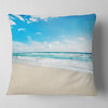 Sea Beach against Wave Foaming Seashore Throw Pillow, 18"x18"