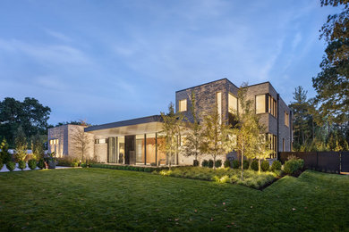 Example of a minimalist exterior home design in Chicago
