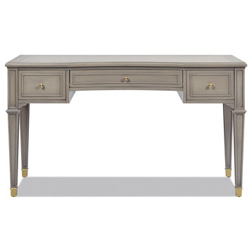 Dauphin 55" 3-Drawer Wood Executive Desk, Gray Cashmere