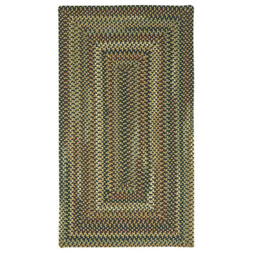 Bangor Concentric Braided Rectangle Rug, Very Charcoal 5'x8'