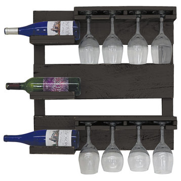Farmhouse 3-Bottle Wine Shelf, Black