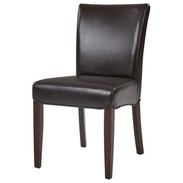 Alphie Bonded Leather Chair, Coffee Bean (Set Of 2)