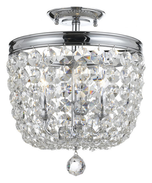 Crystorama 783 Cl Archer Semi Flush Mount Contemporary Crystorama 783 Ch Cl S Archer Polished Chrome Semi Flush Mount