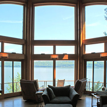 Stunning Windows Frame the View at Shingle-Style Lake Home