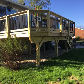 Wood Deck with Belgard Paver Patio Design in Lake Zurich, IL