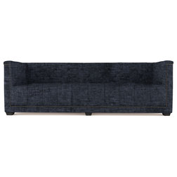 Transitional Sofas Hudson 8' Crushed Velvet Sofa, Blue Print