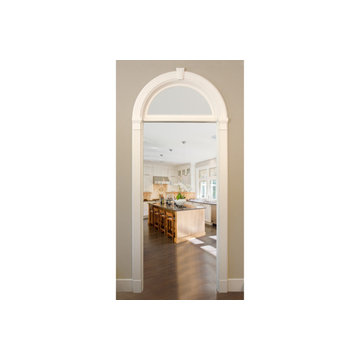Transom Window Traditional Entering Kitchen with Island
