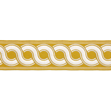 Guilloche Embroidered Tape, Brass