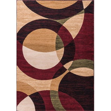 Well Woven Dulcet Bingo Modern Geo Abstract Shapes Red Area Rug 9'3'' x 12'6''