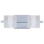 Besa Lighting - Besa Lighting 2WS-787399-LED-CR Paolo - 14.63" 10W 2 LED Bath Vanity - Contemporary Paolo enclosed half-cylinder design features handcrafted glass. This modern wall light offers flexible design potential for a variety of bath/vanity decorating schemes. Mount horizontally or vertically. ADA-Compliant. Our Opal glass is a soft white cased glass that can suit any classic or modern decor. Opal has a very tranquil glow that is pleasing in appearance. The smooth satin finish on the clear outer layer is a result of an extensive etching process. This blown glass is handcrafted by a skilled artisan, utilizing century-old techniques passed down from generation to generation. The vanity fixture is equipped with plated steel square lamp holders mounted to linear rectangular tubing, and a low profile square canopy cover. These stylish and functional luminaries are offered in a beautiful Chrome finish.  Mounting Direction: Horizontal/Vertical  Shade Included: TRUE  Dimable: TRUE  Color Temperature:   Lumens: 450  CRI: +  Rated Life: 25000 HoursPaolo 14.63" 10W 2 LED Bath Vanity Chrome Opal/Frost GlassUL: Suitable for damp locations, *Energy Star Qualified: n/a  *ADA Certified: YES *Number of Lights: Lamp: 2-*Wattage:5w LED bulb(s) *Bulb Included:Yes *Bulb Type:LED *Finish Type:Chrome