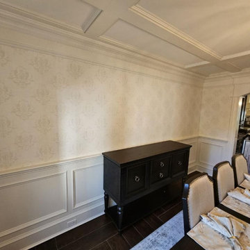 Dining room wallpaper installation in Detroit, MI