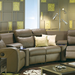 leather home theater - Sectional Sofas