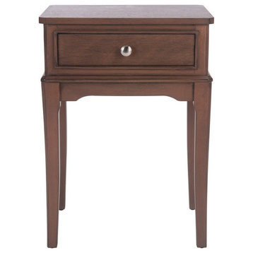 Paula 1 Drawer Accent Table, Brown