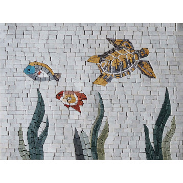 Two Fish & The Turtle - Mosaic Artwork