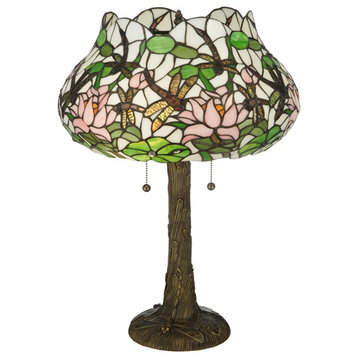 22.5H Dragonfly Flower Table Lamp