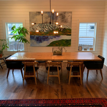 Custom Birdseye Maple Dining Table with Tile Inlay