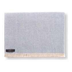 Herringbone Blue Linen Plaid - Throws