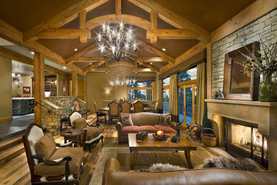 Example of a mountain style living room design in Baltimore