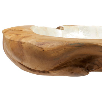 Bohemian Brown Teak Wood Decorative Bowl 38438
