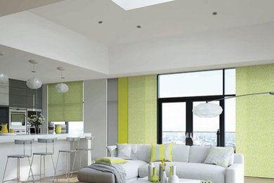 Sliding Panel Shades - Eclectic Great Room