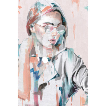 "Hipster Girl" Painting Print on Wrapped Canvas, 40"x60"