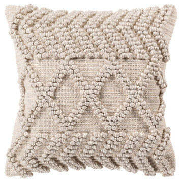 Anders ADR-008 Pillow Cover, Khaki, 18"x18", Pillow Cover Only