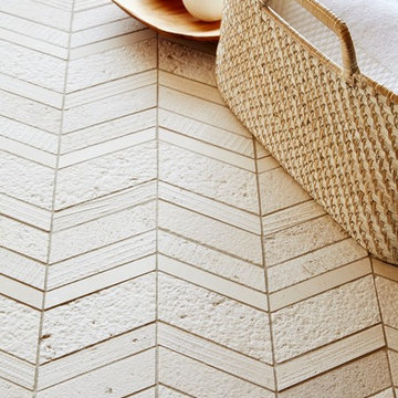 Shift Chevron Mosiac in Cream Bathroom
