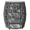 Emory Indoor Outdoor Garden Stool End Table in Grey Rope and Grey Stone