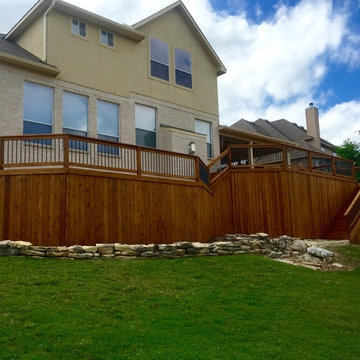 Multi-level Cedar Deck with Underneath Storage - San Antonio, TX