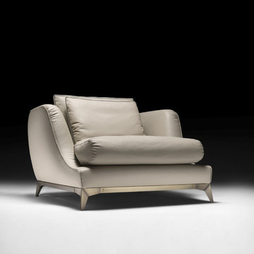 Large Leather Contemporary Designer Armchair