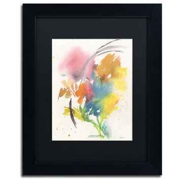 Sheila Golden 'Rainbow Bouquet' Framed Art, Black Frame, 11"x14", Black Matte