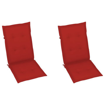 vidaXL Chair Cushion 2 Pcs Outdoor Garden High Back Chair Cushion Red Fabric