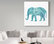 "Boho Teal Elephant II" by Danhui Nai, Canvas Art, 18"x18"