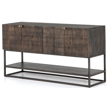 Kelby Wood and Iron Media Console 56"
