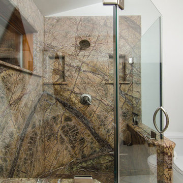 Rainforest Brown Leathered Granite Bathroom