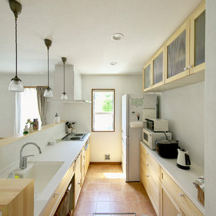 おしゃれな北欧スタイルのキッチン 白いキッチンパネル の画像 Houzz