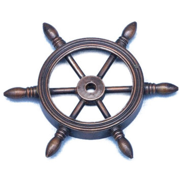Antique Copper Ship Wheel Paperweight 4'', Ship Wheel, Metal Ship Wheel
