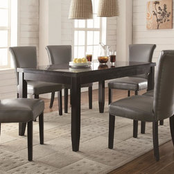 Coaster Newbridge 7-Piece Cappuccino Dining Table Metal Chair Set - Dining Sets