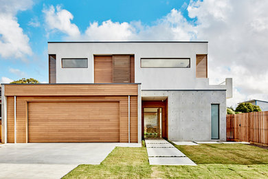 Modern two-storey exterior in Geelong with a flat roof.