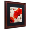 Color Bakery 'Coquelicots Rouge II' Art, Wood Frame, Black Matte, 16"x16"