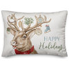 Holiday Deer Antlers 20 x 14 Spun Poly Pillow