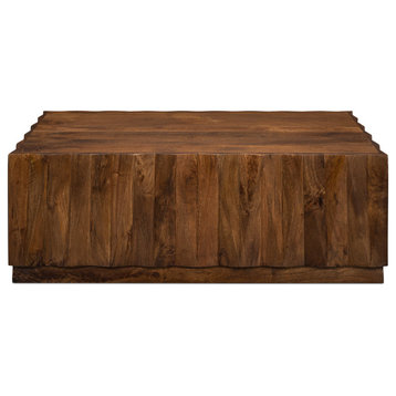 Denali Rectangle Cocktail Coffee Table Block Solid Wood