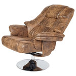 1st Choice Furniture Direct - 1st Choice Air Swivel Recliner and Ottoman Set, Brown Leather Finish - Perfect Swivel Chair!