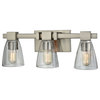 Ensley 3 Light Vanity in Satin Nickel with Clear Glass