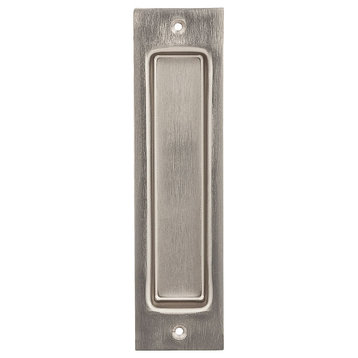 National Hardware® N187-024 Satin Nickel Flush Pull with Fasteners, Steel, 8"