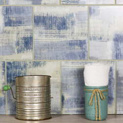 Abolos - Nature 8 in x 8 in Glass Square Tile in Cement Blue - Mosaic Tile