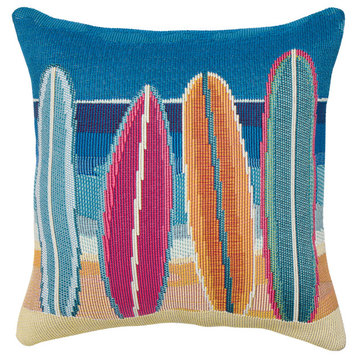 Marina Surf Break Indoor/Outdoor Pillow Blue 18"x18"
