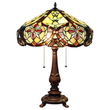 Chloe Lighting Cora Victorian-Style 2-Light Dark Bronze Finish Table Lamp 18"