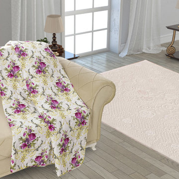 Chiara Rose Microfiber Reversible 1-Piece Multipurpose Quilted Throw Blanket