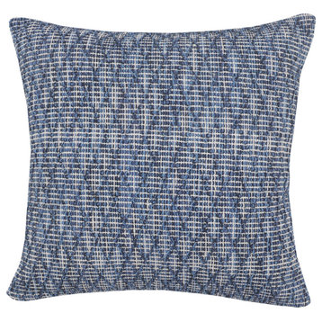 Modern Traditional Diamond Geometric Throw Pillow, Blue